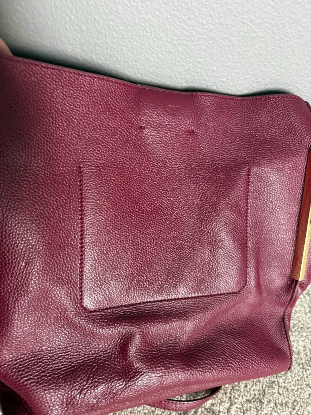 Stuart Weitzman Pebbled Leather Burgundy Hobo Bag